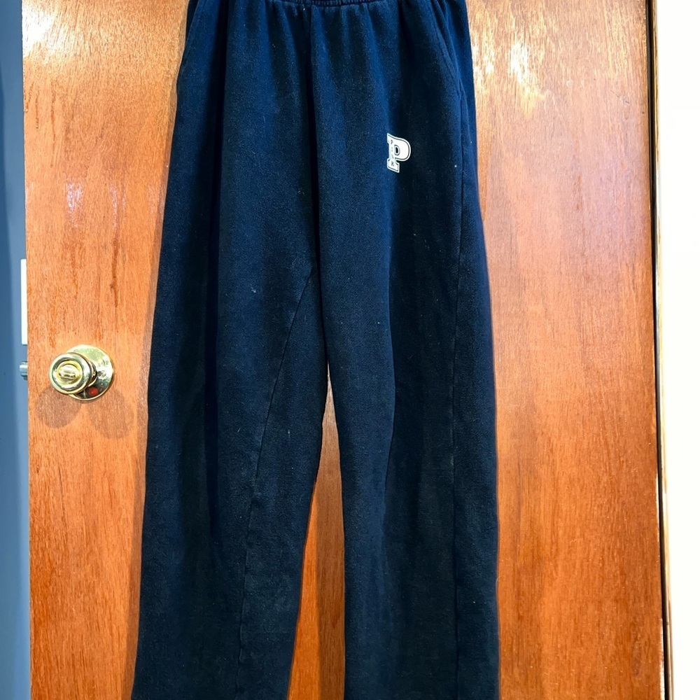 Victoria's Secret Black Sweatpants with White 'P' Patch
